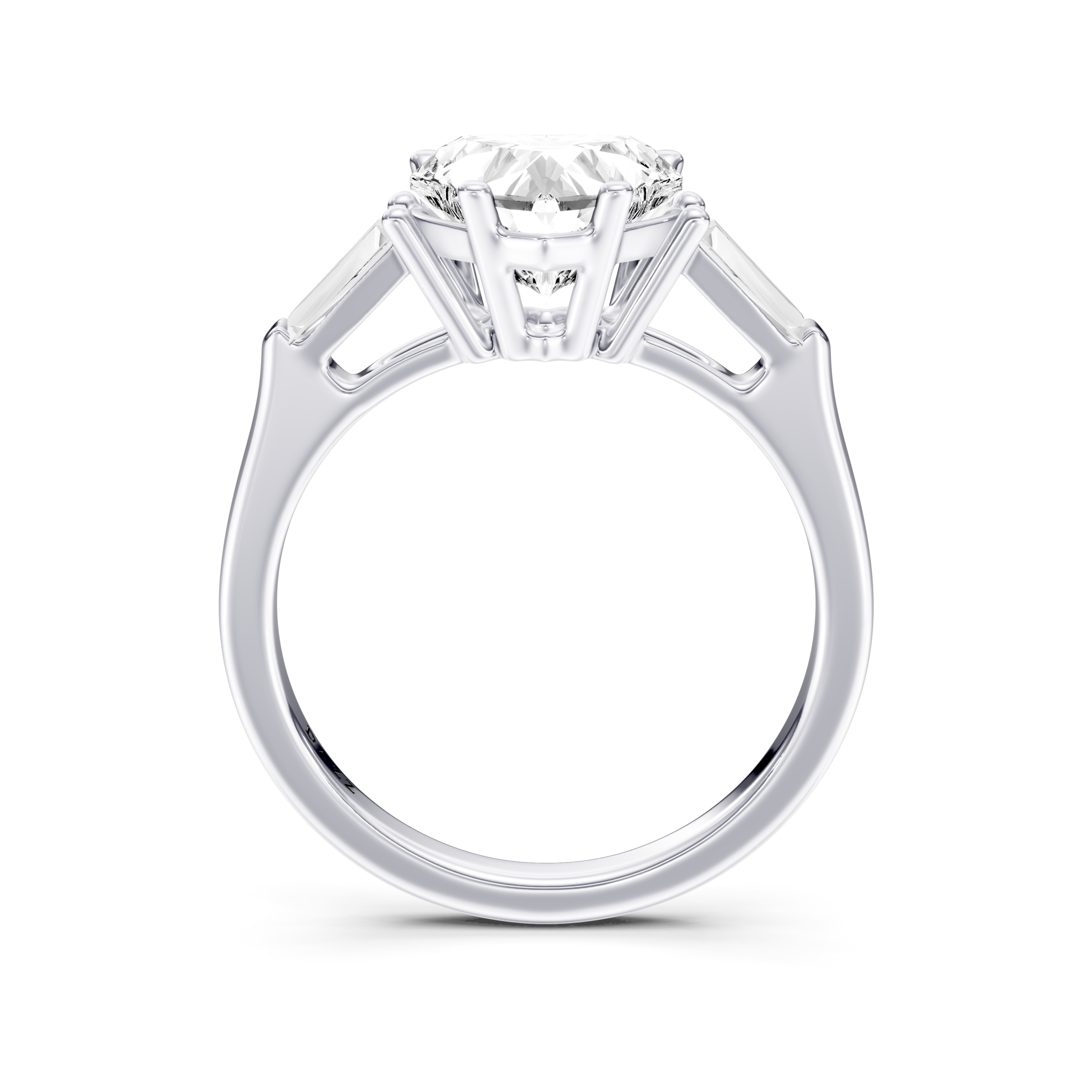 CORALIE 3 STONE TAPERED RING - cushion