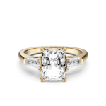 BRIAVEL 3 STONE TAPERED RING - radiant