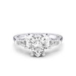 CORALIE 3 STONE TAPERED RING - cushion
