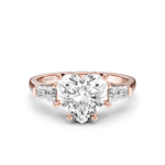 CORALIE 3 STONE TAPERED RING - cushion