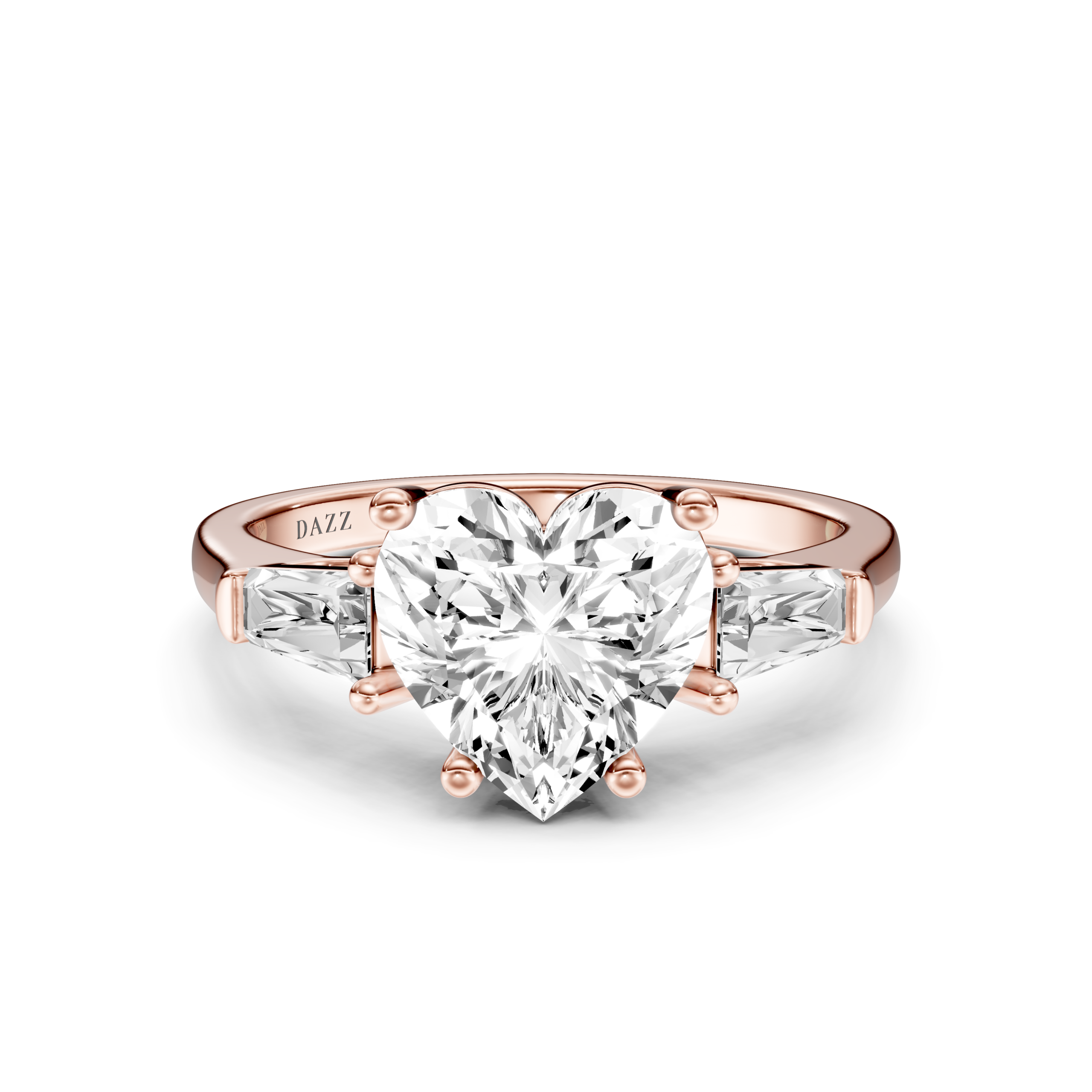 CORALIE 3 STONE TAPERED RING - cushion