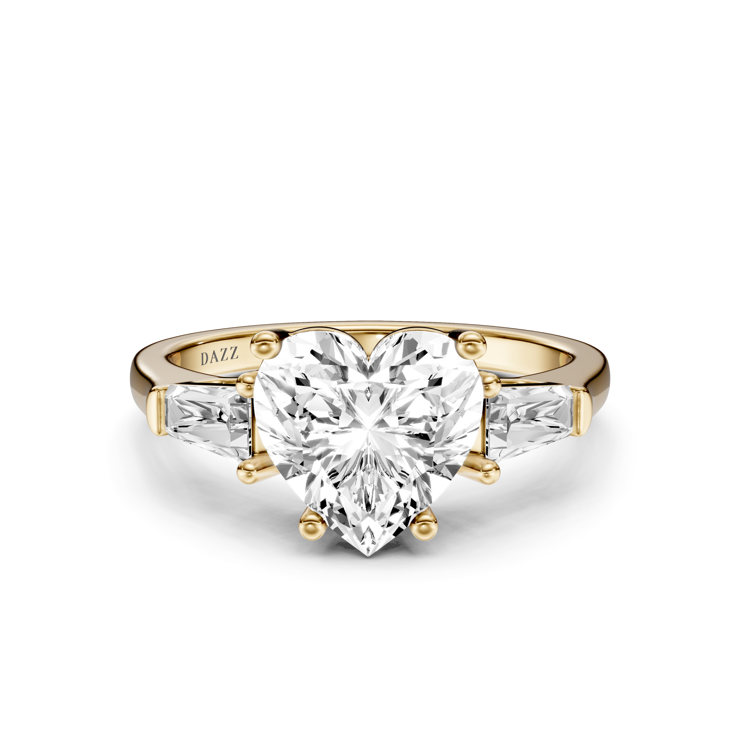 CORALIE 3 STONE TAPERED RING - cushion