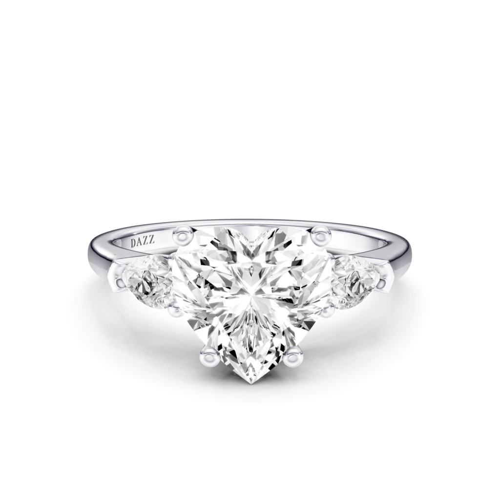 CORVELLE 3 STONE PEAR RING - heart