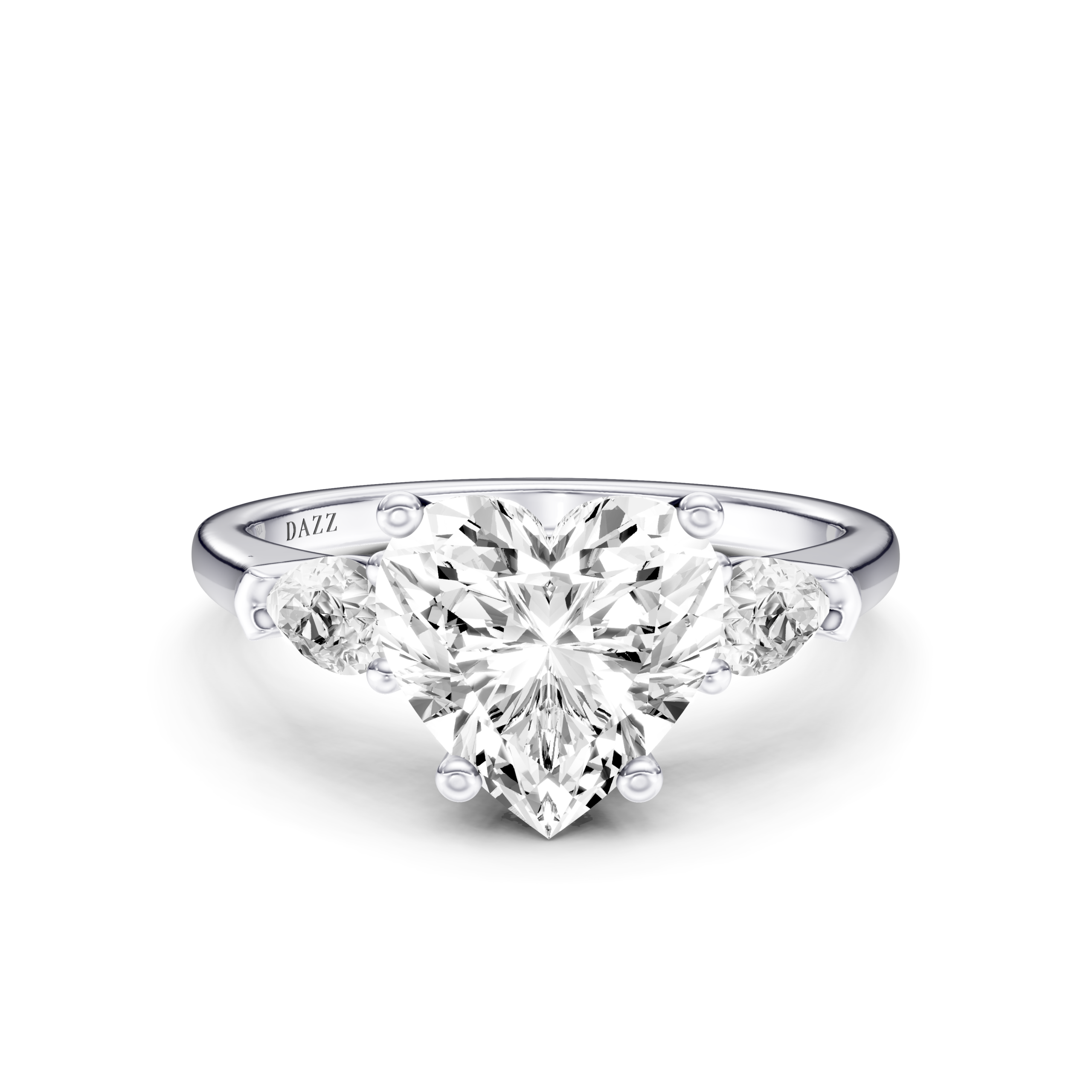 CORVELLE 3 STONE PEAR RING - heart