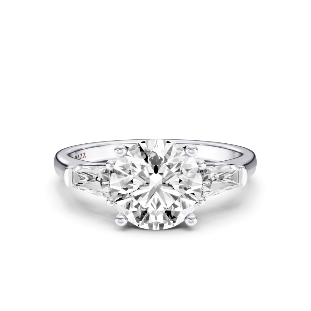 FANELLE 3 STONE TAPERED RING - round