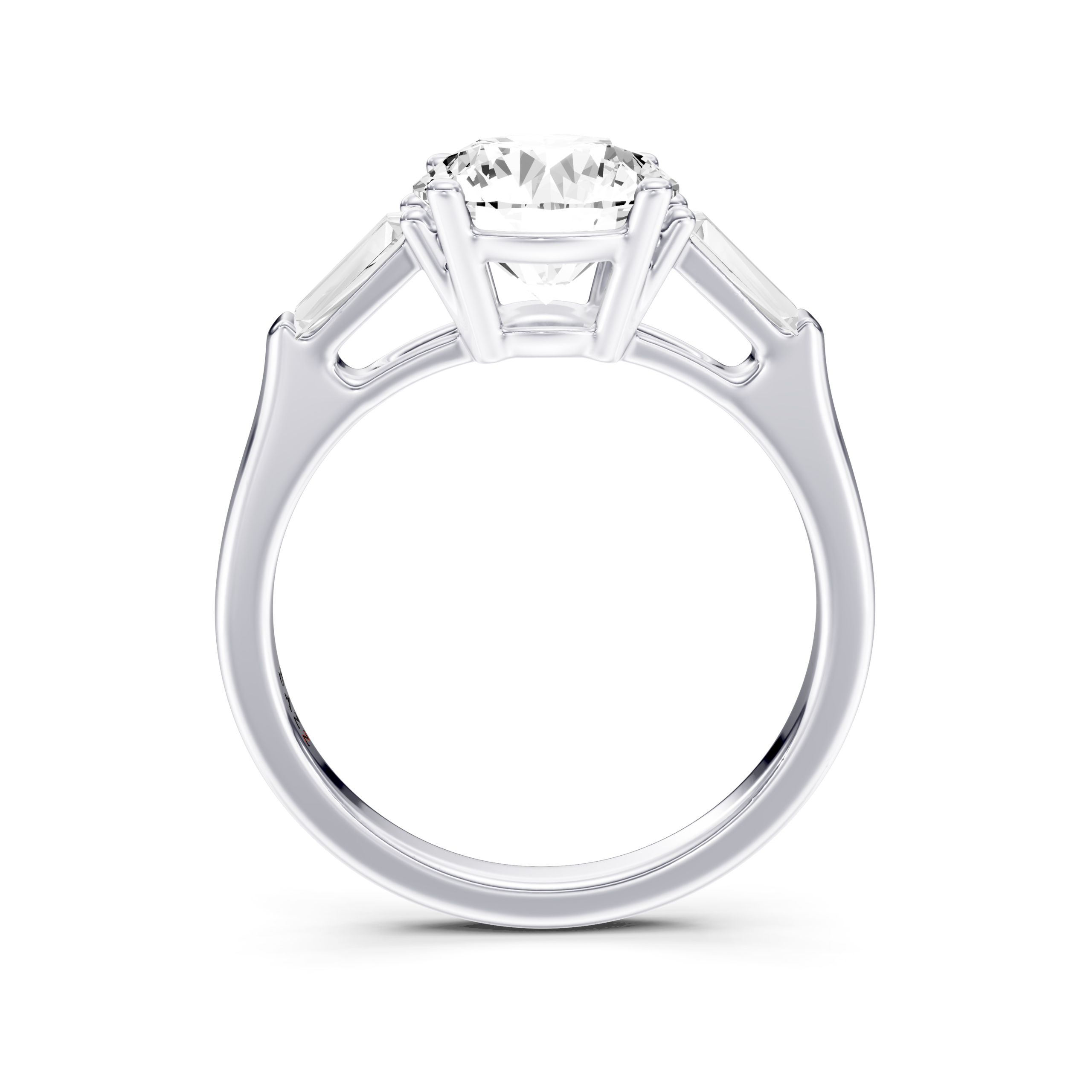 FANELLE 3 STONE TAPERED RING - round