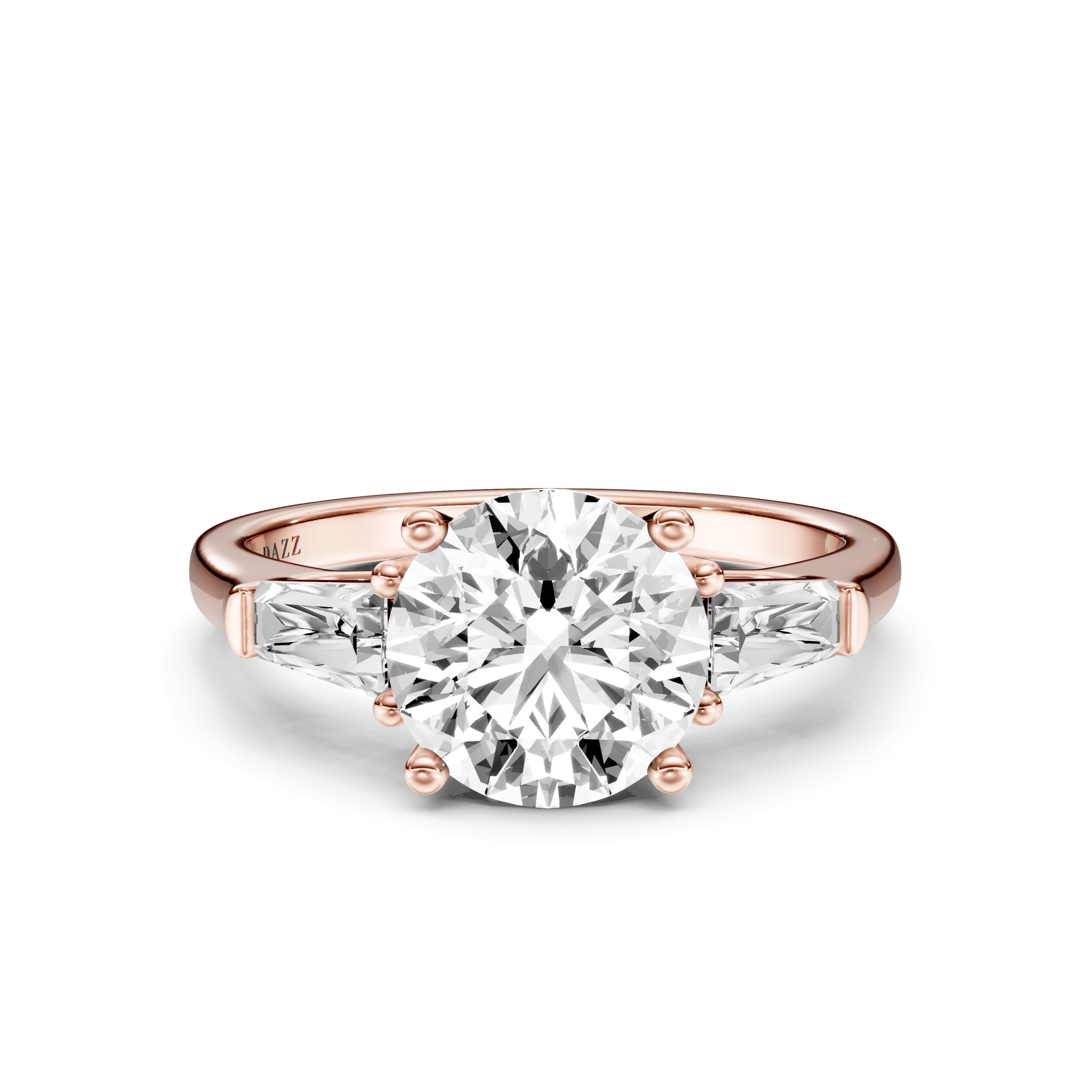 FANELLE 3 STONE TAPERED RING - round