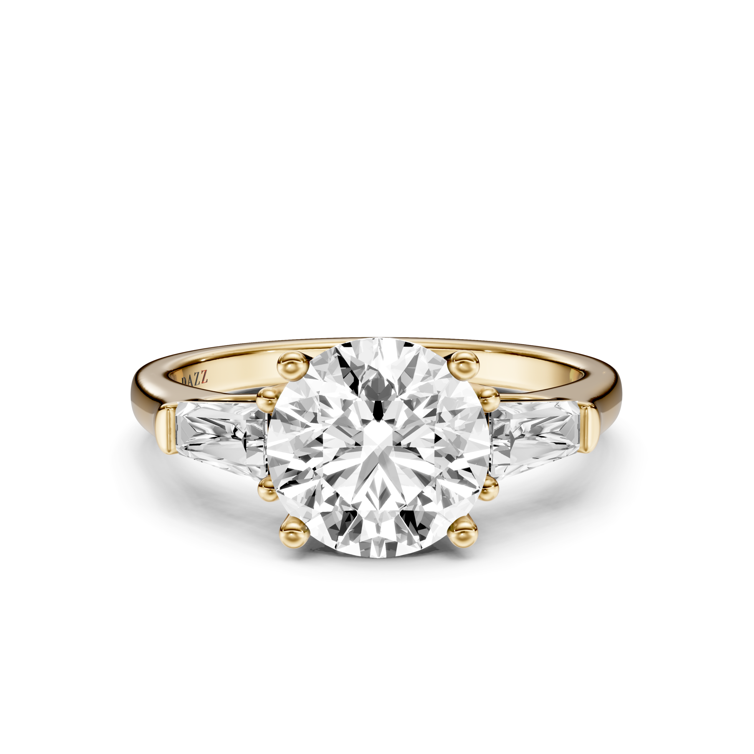 FANELLE 3 STONE TAPERED RING - round
