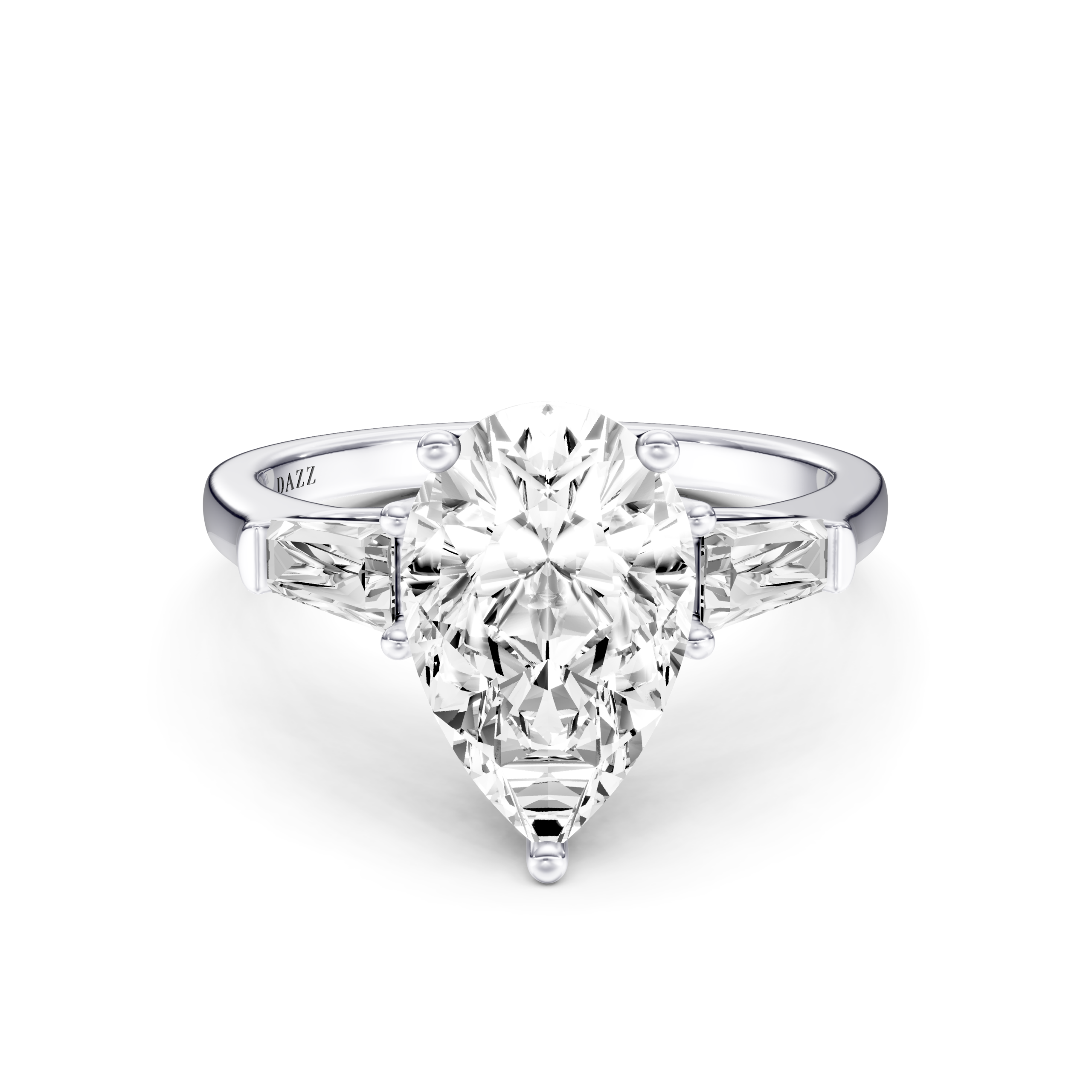 ISOLANIE 3 STONE TAPERED RING - pear