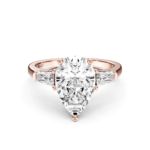 ISOLANIE 3 STONE TAPERED RING - pear