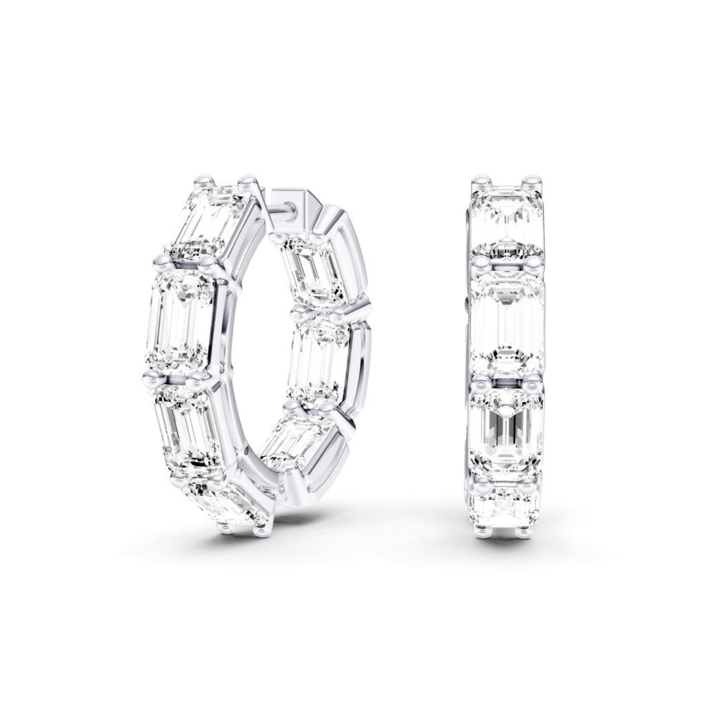 AMORA - FULL SETTING HOOPS Emerald