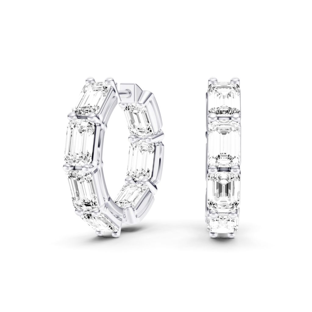 AMORA - FULL SETTING HOOPS Emerald