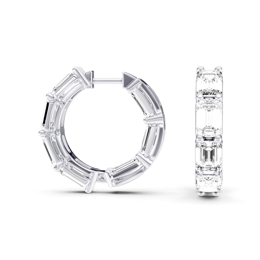 AMORA - FULL SETTING HOOPS Emerald