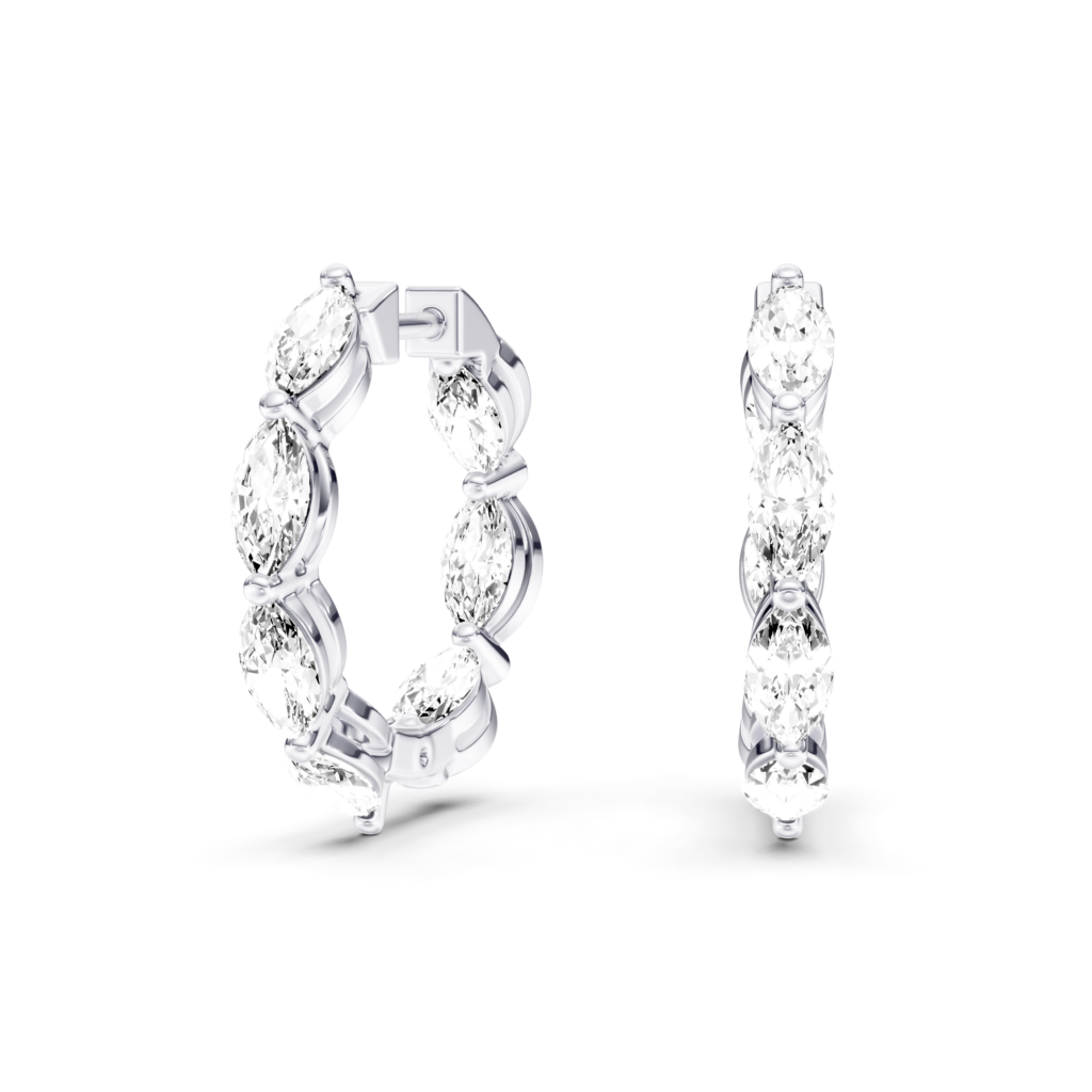 LORENE - FULL SETTING HOOPS Marquise