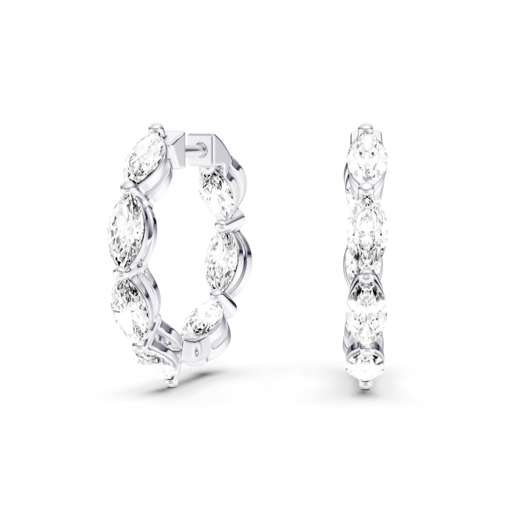 LORENE - FULL SETTING HOOPS Marquise