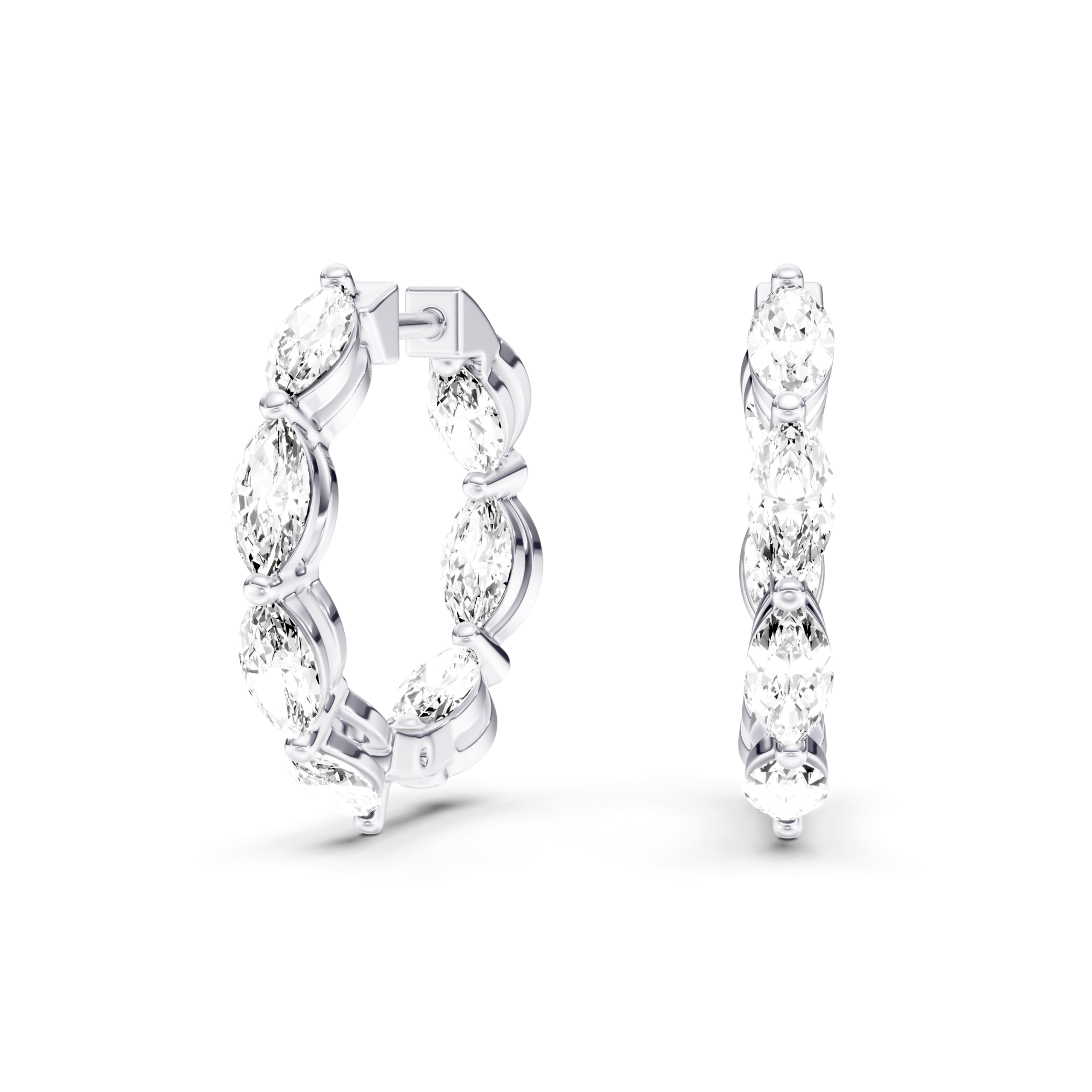 LORENE - FULL SETTING HOOPS Marquise