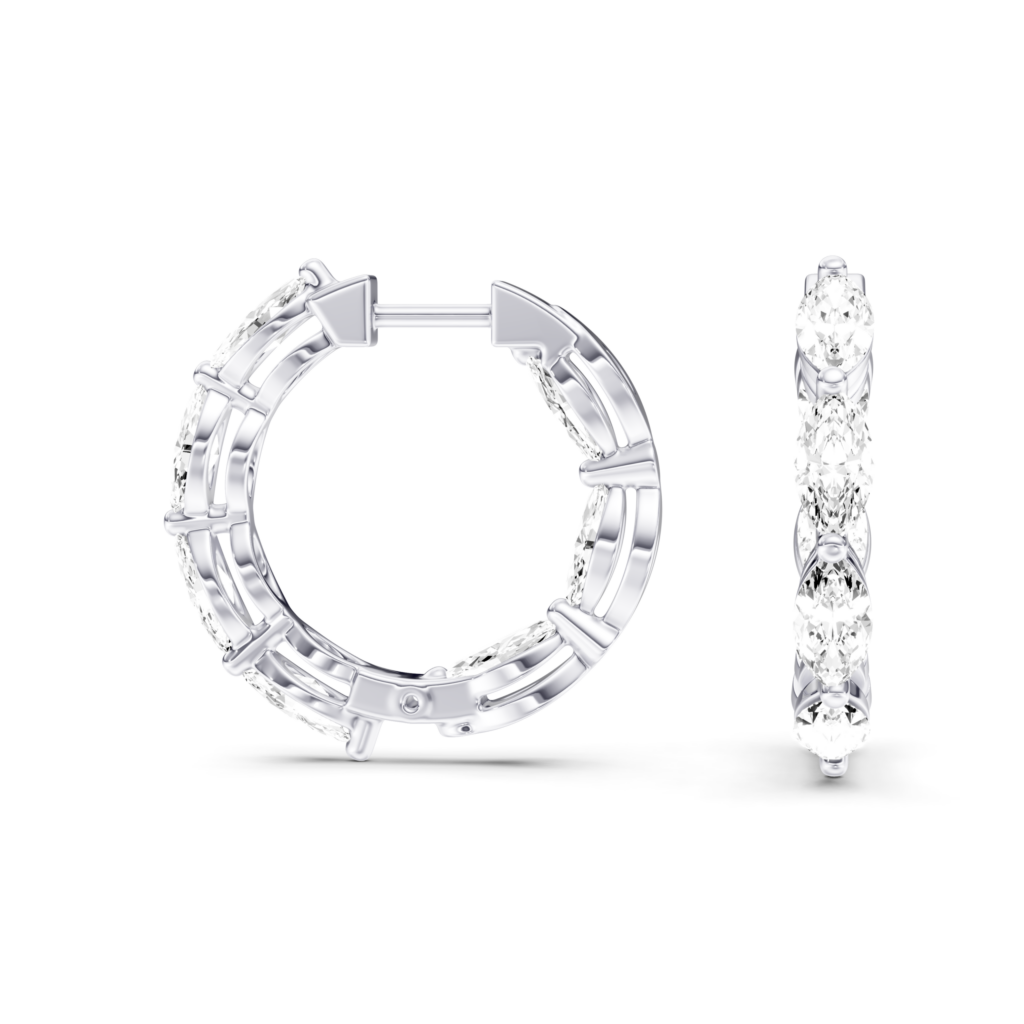 LORENE - FULL SETTING HOOPS Marquise