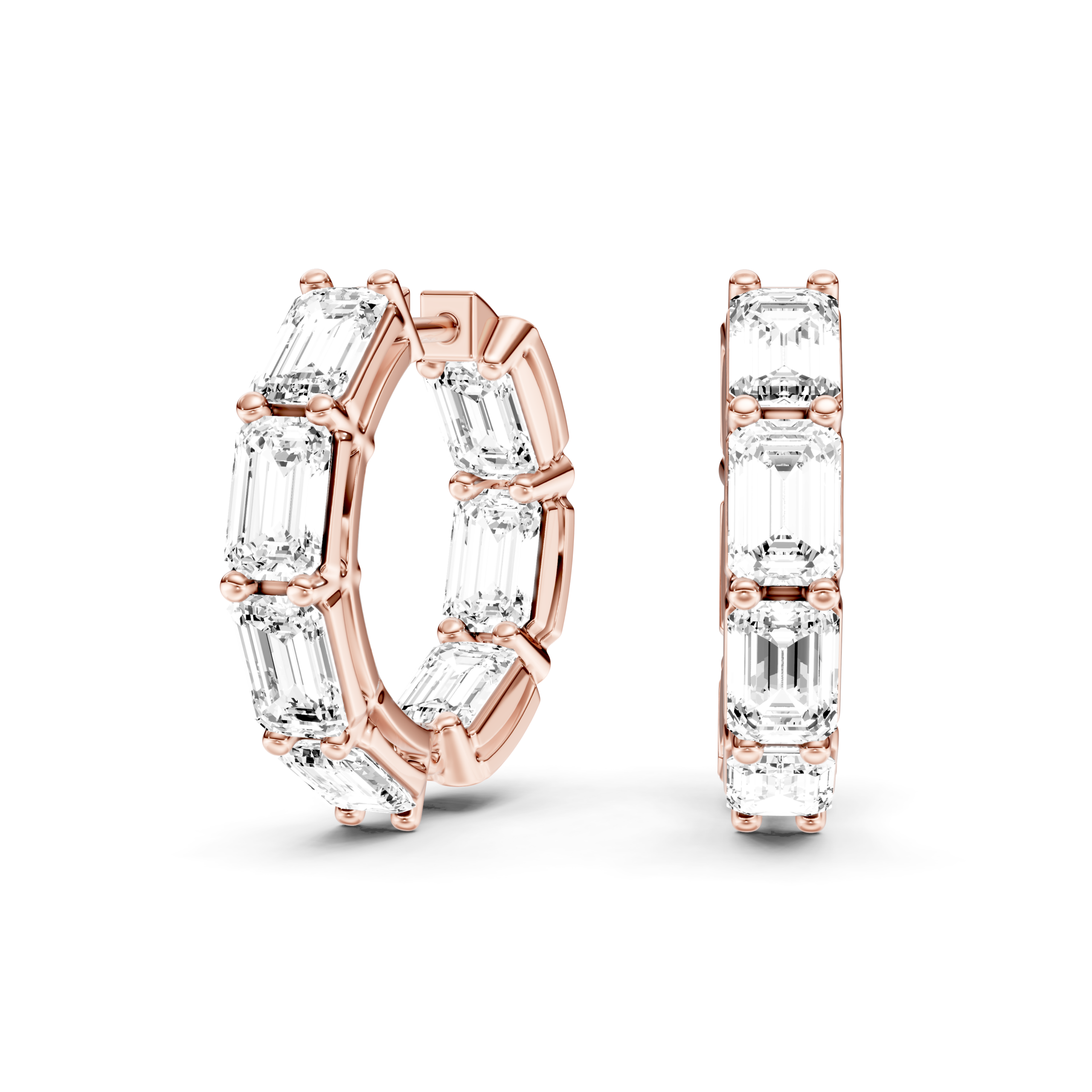 AMORA - FULL SETTING HOOPS Emerald