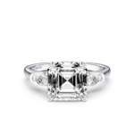LUNEVIA 3 STONE PEAR RING - asscher