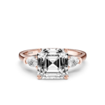 LUNEVIA 3 STONE PEAR RING - asscher