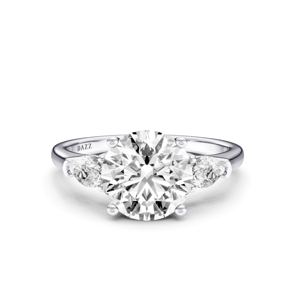 MARENE 3 STONE PEAR RING - round