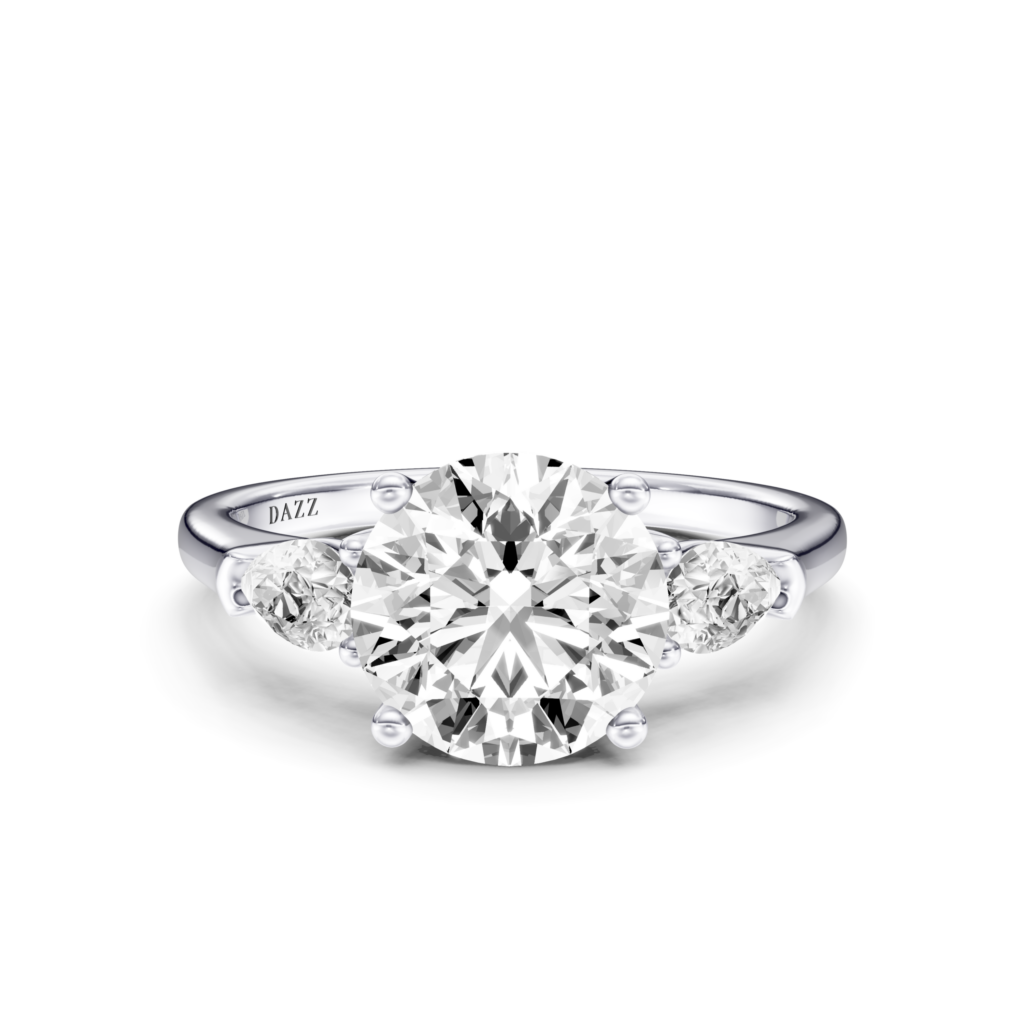 MARENE 3 STONE PEAR RING - round