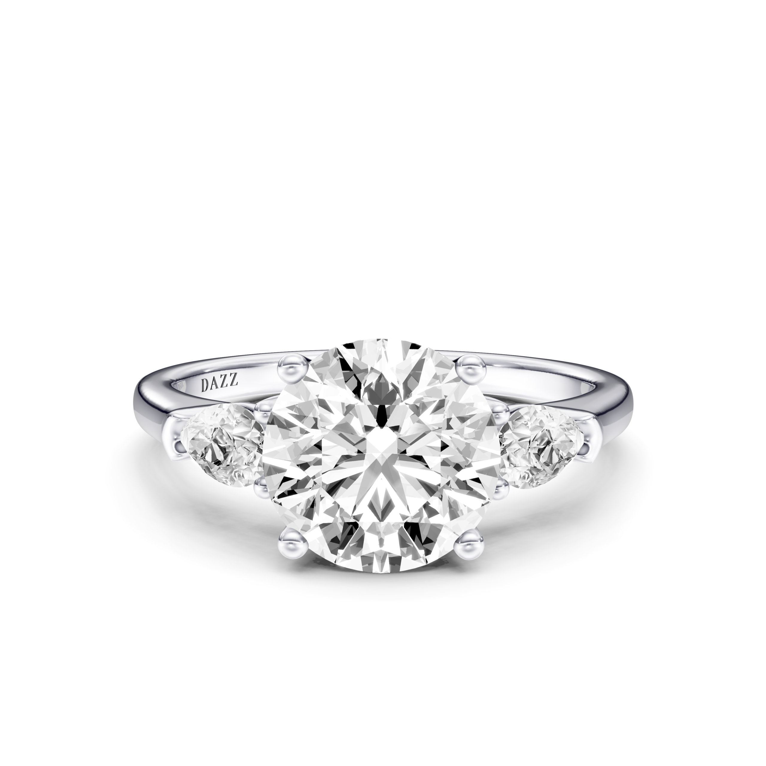 MARENE 3 STONE PEAR RING - round