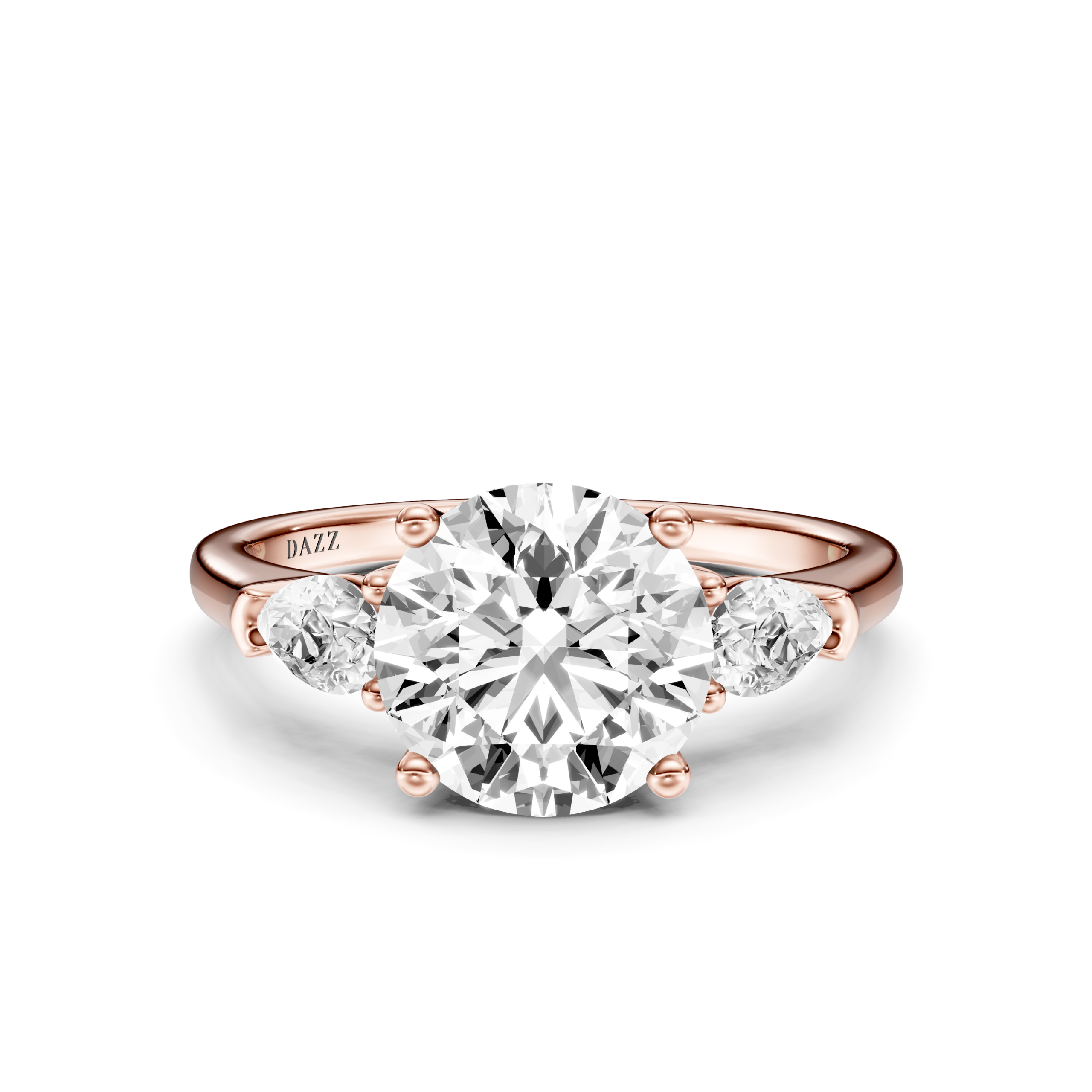 MARENE 3 STONE PEAR RING - round