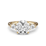 MARENE 3 STONE PEAR RING - round