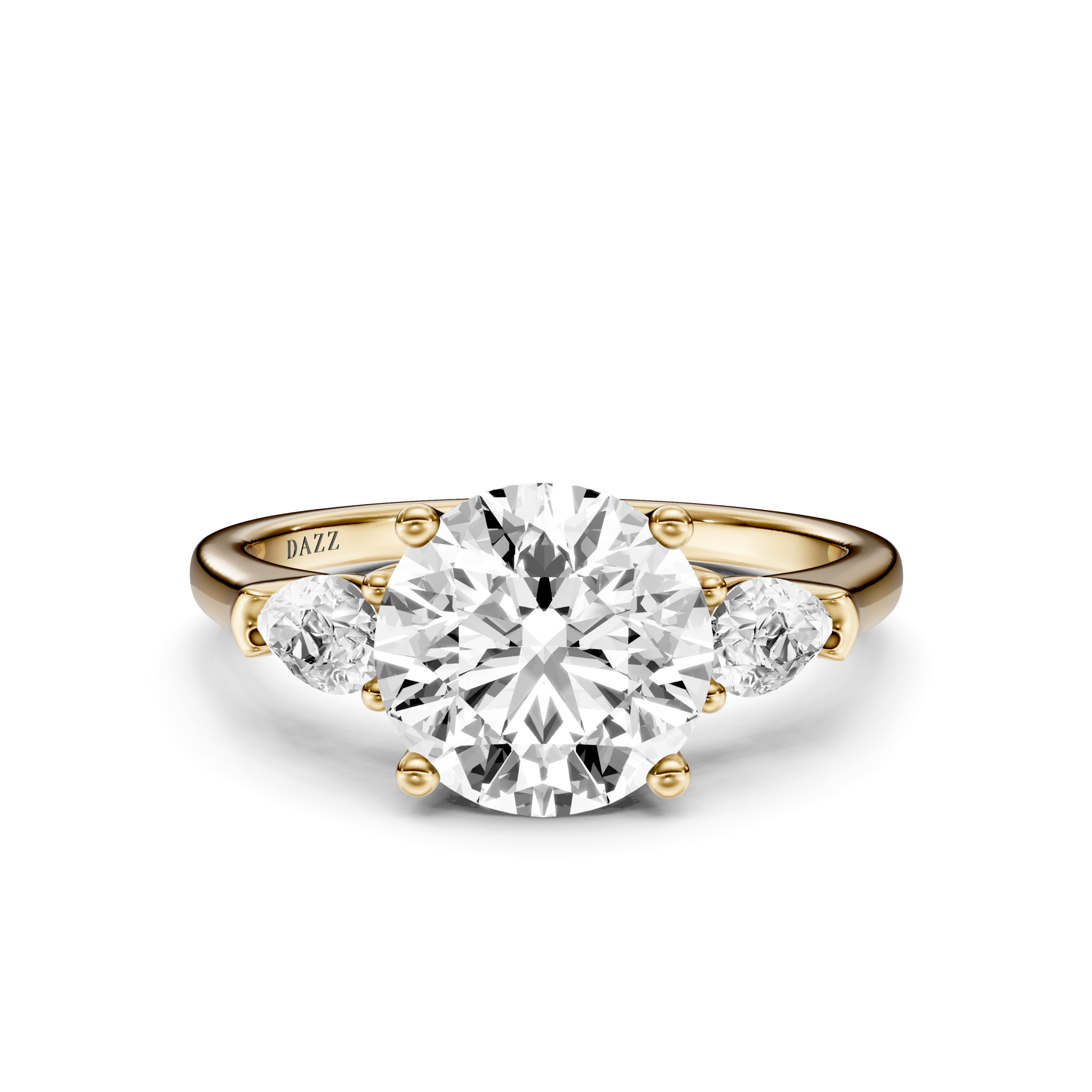 MARENE 3 STONE PEAR RING - round