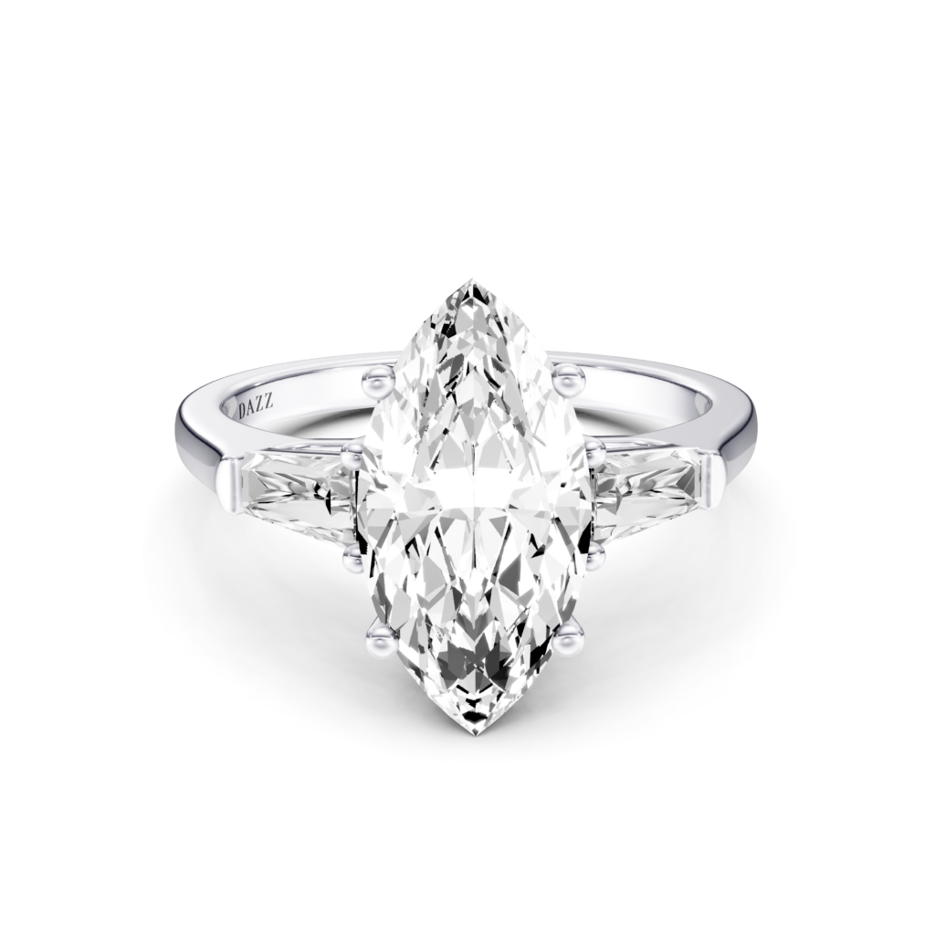 MIRALYN 3 STONE TAPERED RING - marquise