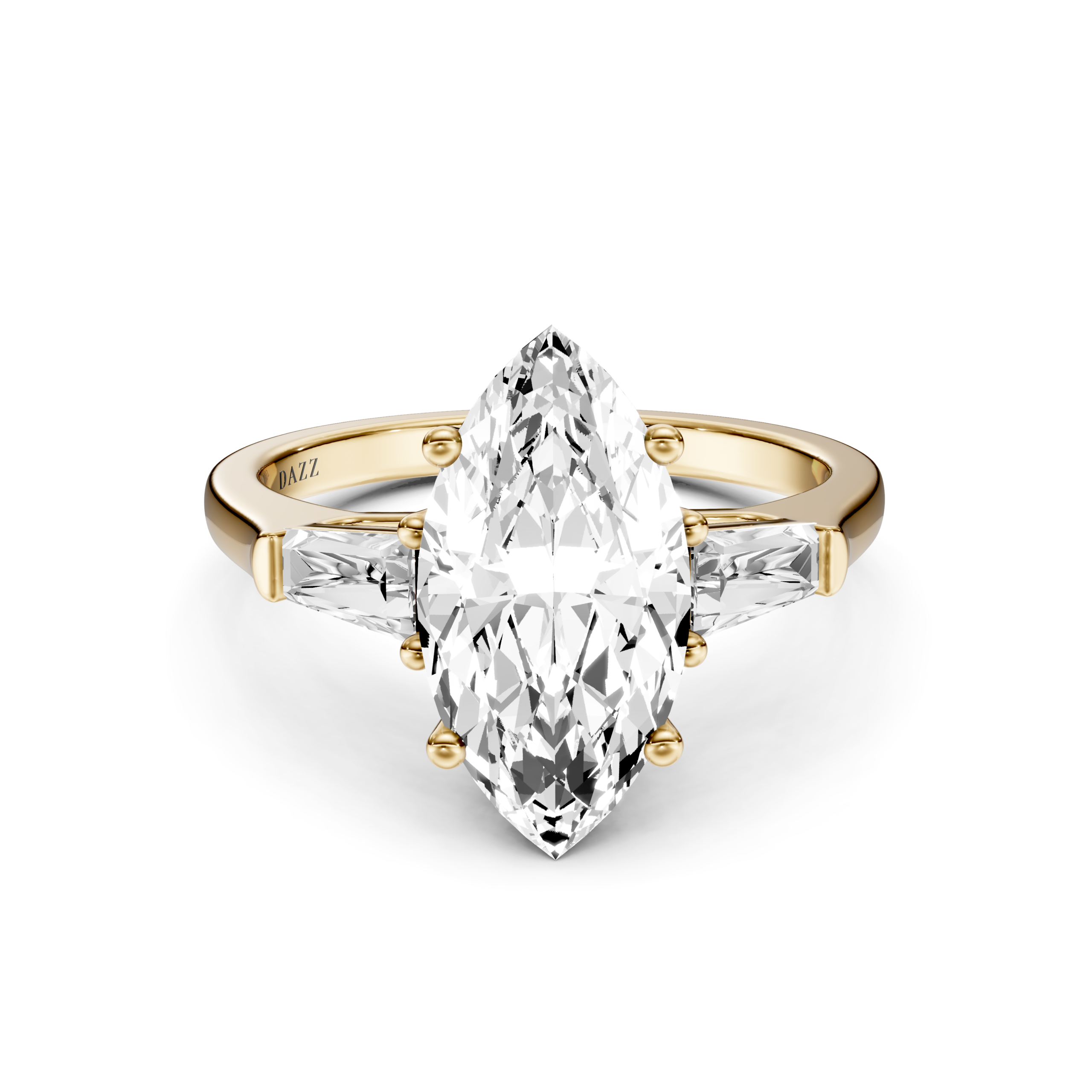MIRALYN 3 STONE TAPERED RING - marquise