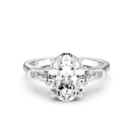 NAELIA 3 STONE TAPERED RING - oval