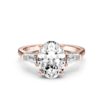 NAELIA 3 STONE TAPERED RING - oval