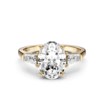 NAELIA 3 STONE TAPERED RING - oval