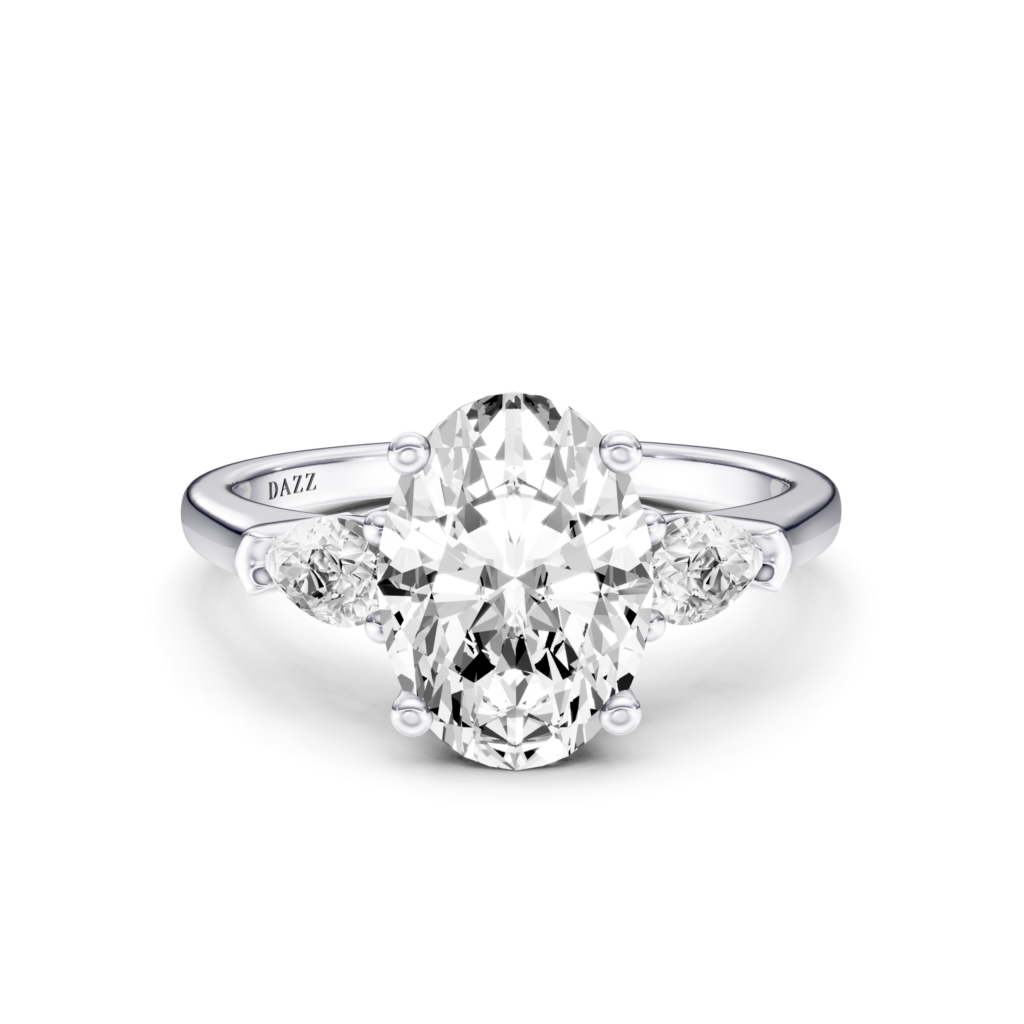 ANORIA 3 STONE PEAR RING - oval