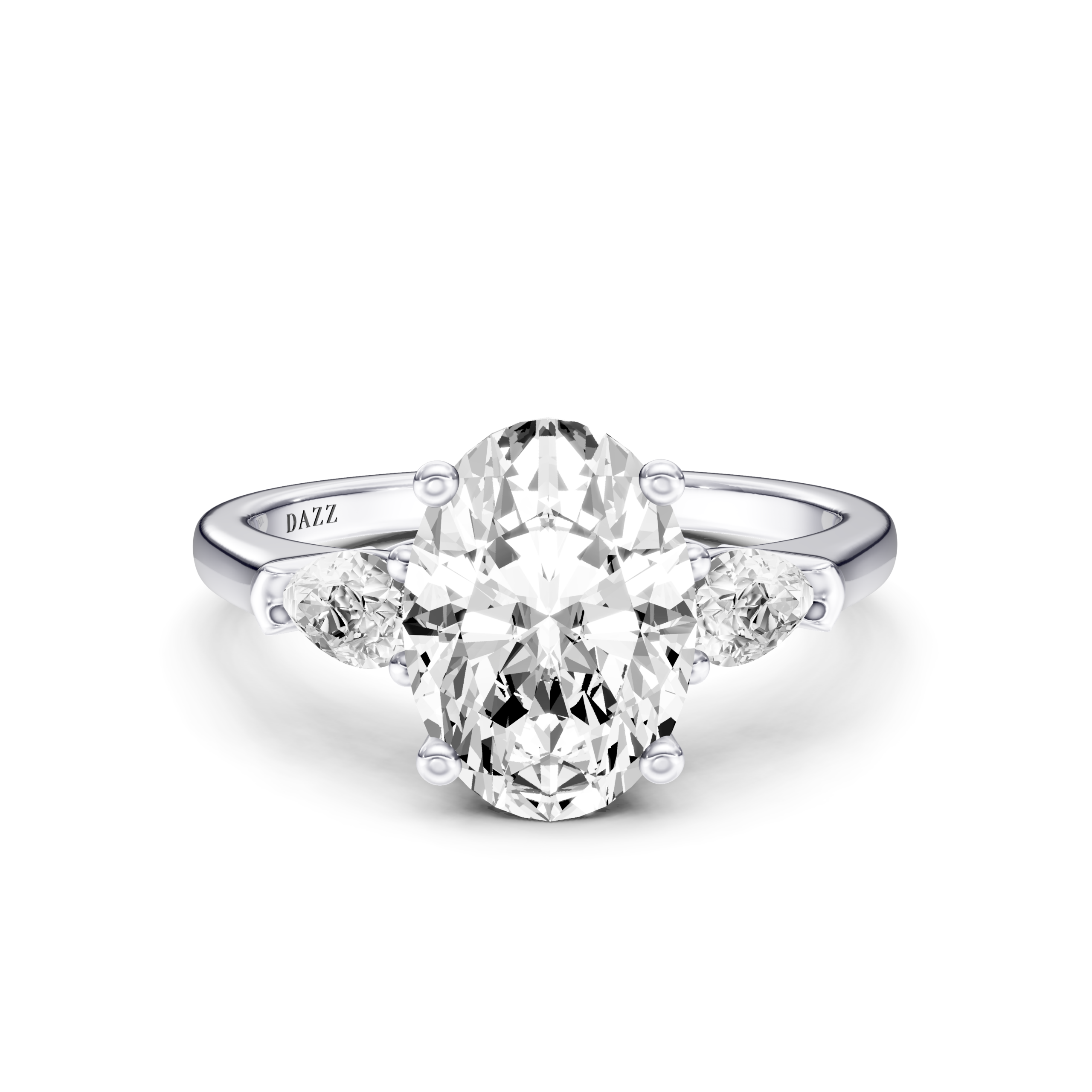 ANORIA 3 STONE PEAR RING - oval