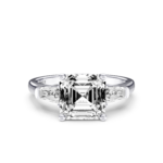 ODESSIA 3 STONE TAPERED RING - asscher