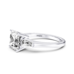 ODESSIA 3 STONE TAPERED RING - asscher