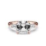 ODESSIA 3 STONE TAPERED RING - asscher