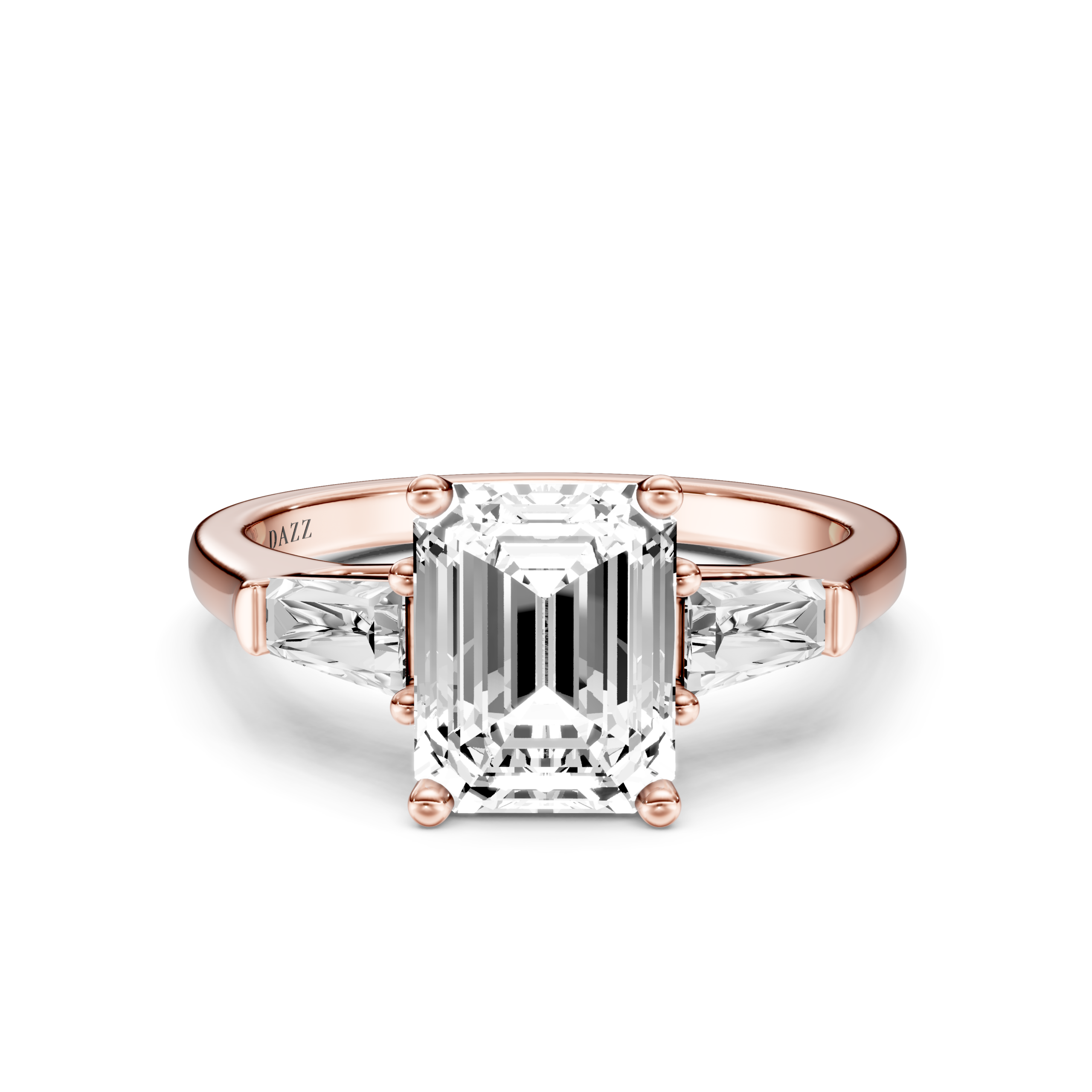 SELVARA 3 STONE TAPERED RING - emerald