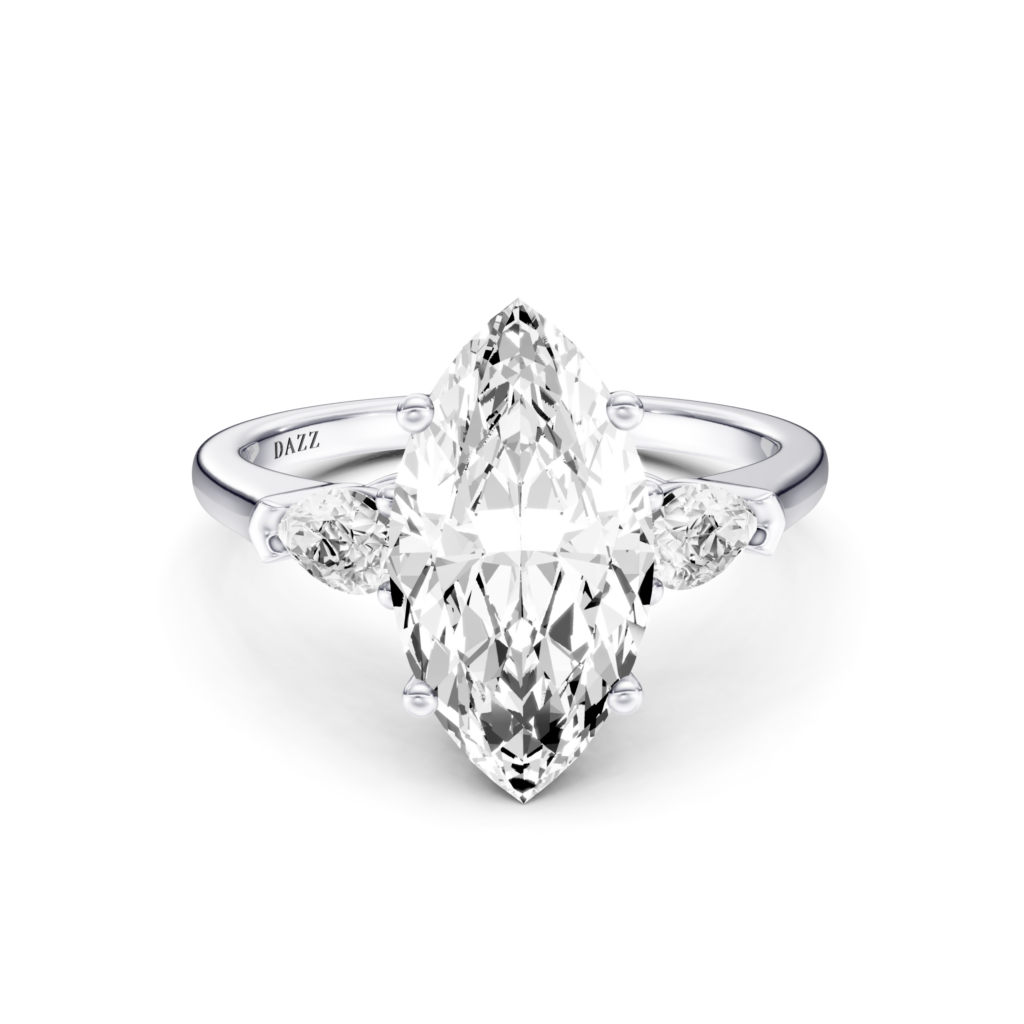 SERAVIA 3 STONE PEAR RING - marquise